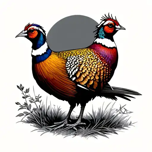 Hunting A Pheasant tattoo design idea