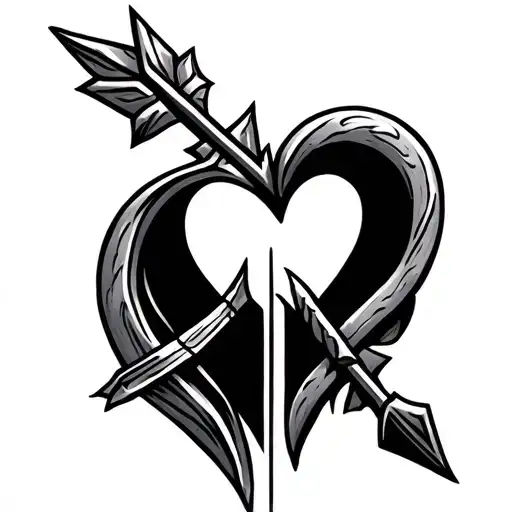 Viking arrow eternal love tattoo design idea