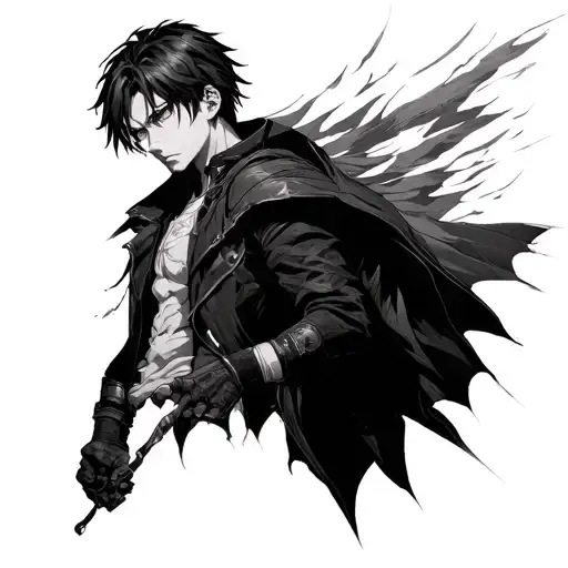 anime, levi Ackerman attack on titan tattoo design idea