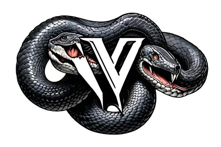 snake with V•XX•MMVIII in it around wrist tattoo design idea