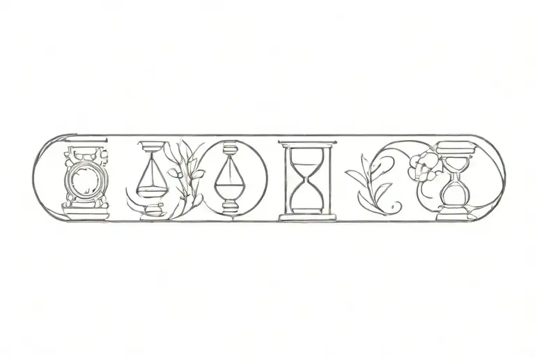 hour glass surrounded tattoo design idea