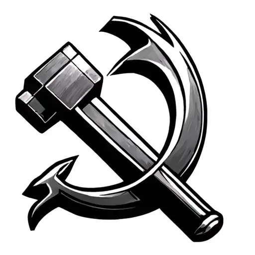 hammer and sickle illuminated tattoo design idea