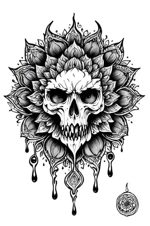 Mandala Lucifers last tear falling tattoo design idea