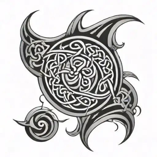 celtic tribal sleeve tattoo design idea