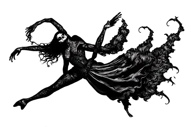 macabre dance tattoo design idea