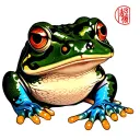 old japanese version frog tattoo design idea