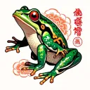 old japanese version frog tattoo design idea