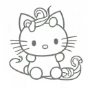 hello kitty with devil horns tattoo design idea
