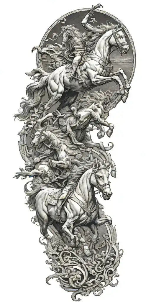 gustave dore death on the pale horse galloping tattoo design idea