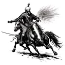 sikh warrior riding tattoo design idea