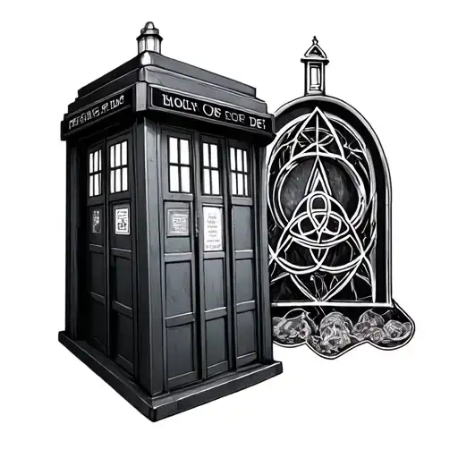 The Tardis of Doctor Who, the Trisquel of Teen Wolf, the Triquetra de Charmed and the relics of death tattoo design idea