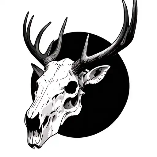 Elk Skull tattoo design idea