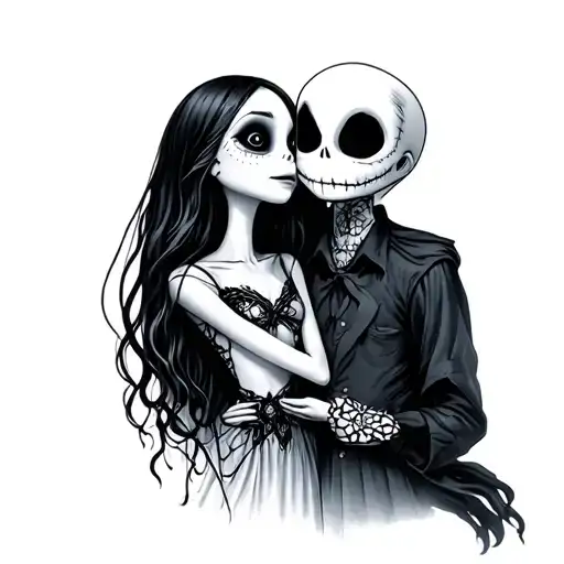 Jack And Sally tattoo design idea