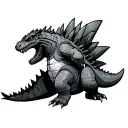 chibi godzilla tattoo design idea