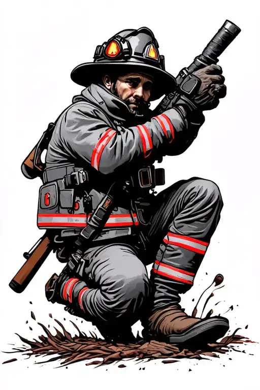 Fallen Firefighter red line tattoo design idea
