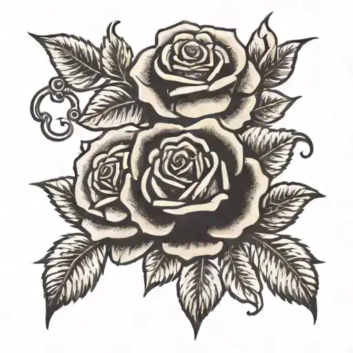 Roses tattoo old school black  tattoo design idea