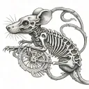 rat skeleton tattoo design idea