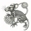 rat skeleton tattoo design idea