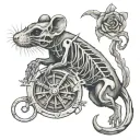 rat skeleton tattoo design idea