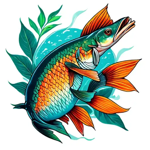 arapaima amazon fish tattoo design idea