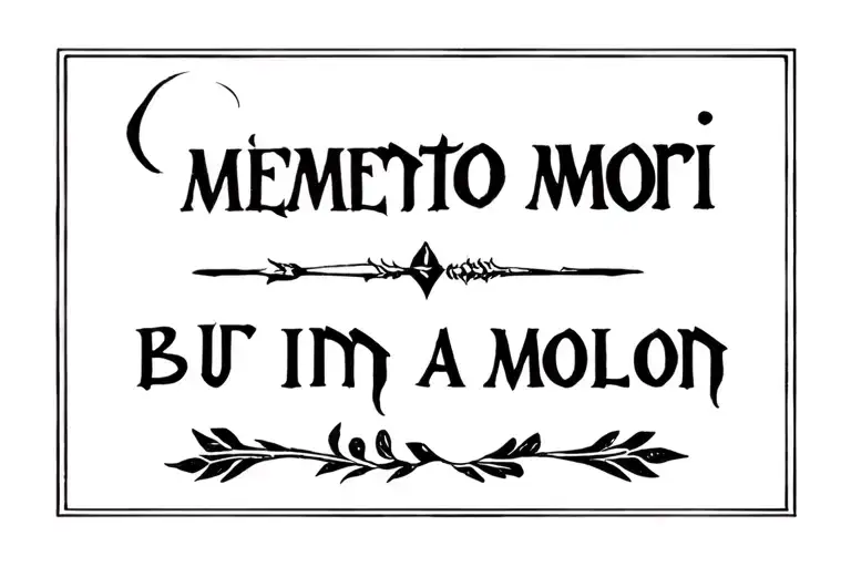 memento mori but in a molon labe font tattoo design idea