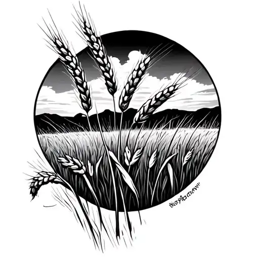 wheat field tattoo design idea