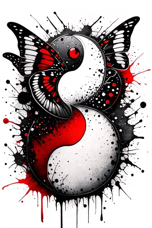 yin-yang butterfly tattoo tattoo design idea