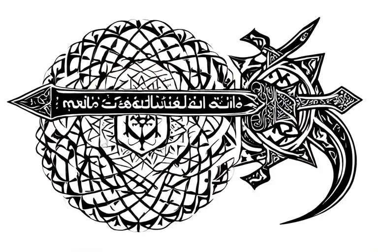 I want imam Ali Sword with Fakhreddin Written tattoo design idea