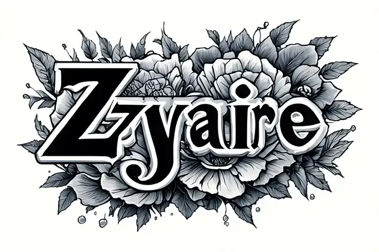 "Zyaire" Abc Blocks tattoo design idea
