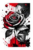 rose weed leaf tattoo design idea