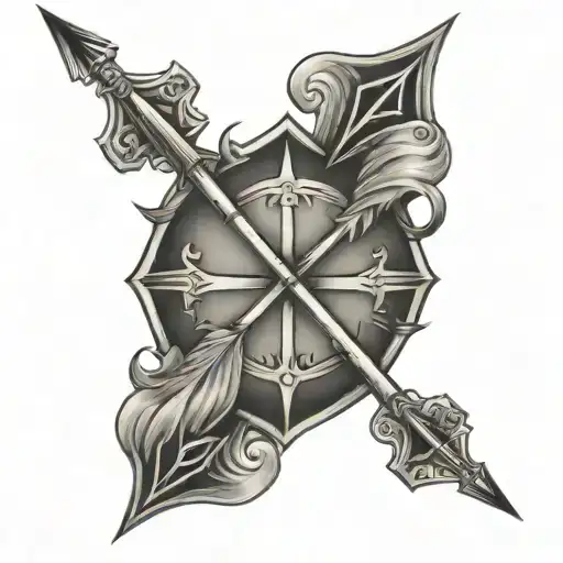 3 arrows faced down with john 15:13 tattoo design idea