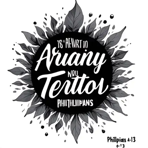 bible verse Philippians 4:13 tattoo design idea