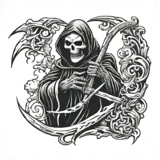 evil grim reaper tattoo design idea