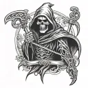evil grim reaper tattoo design idea