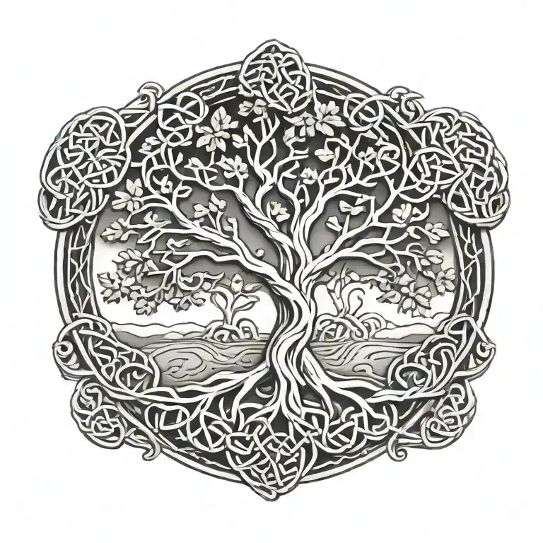 Celtic tree of life tattoo design idea