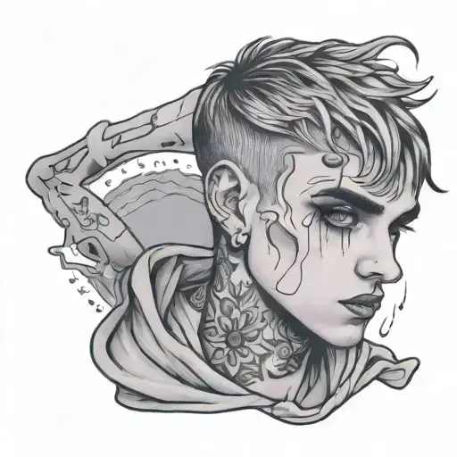 lil peep crybaby tattoo design idea