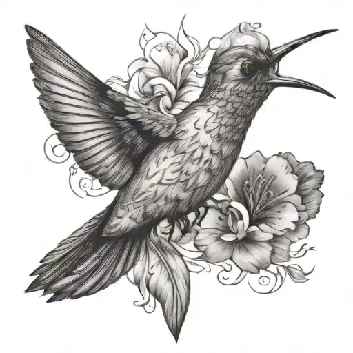 humming-bird tattoo design idea