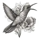 humming-bird tattoo design idea