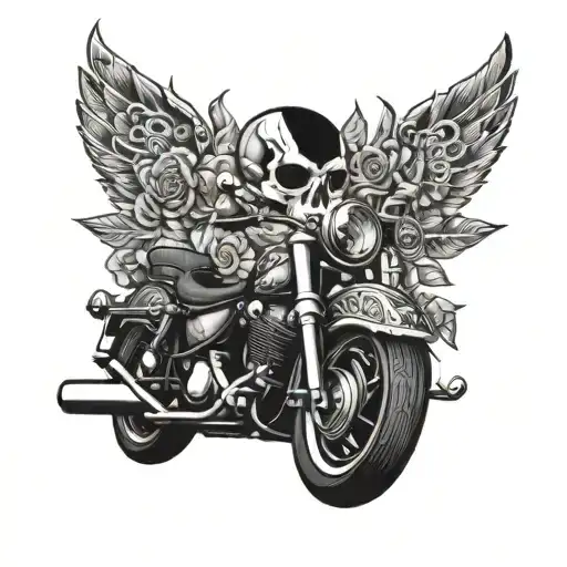 Day of the Dead themed motorcycle design with Mexican cultural elements tattoo design idea