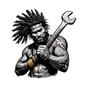 "Indigenous Plumbing " "Indigenous Plumbing " dread indigenous men holding wrench tattoo design idea