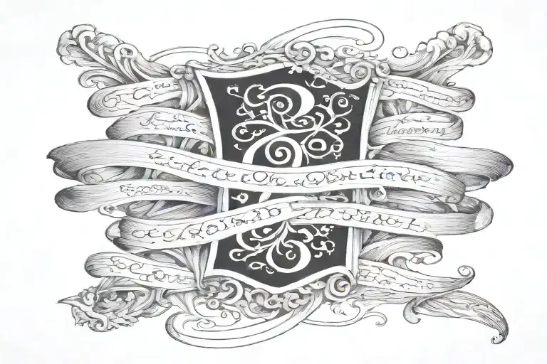 scroll letter with poem written in a delicate tattoo design idea
