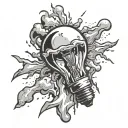 exploding light bulb  tattoo design idea