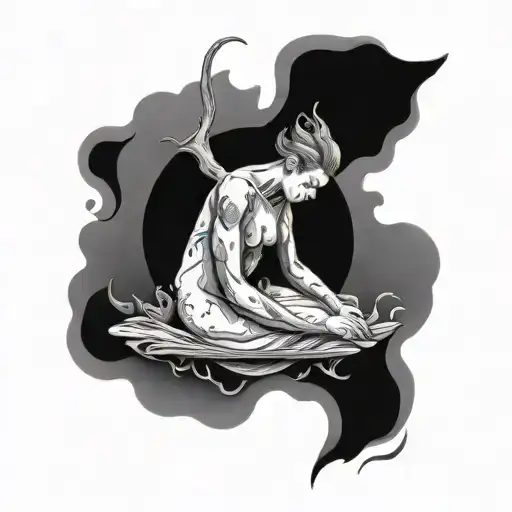 soul leaving the body and theoretically  tattoo design idea