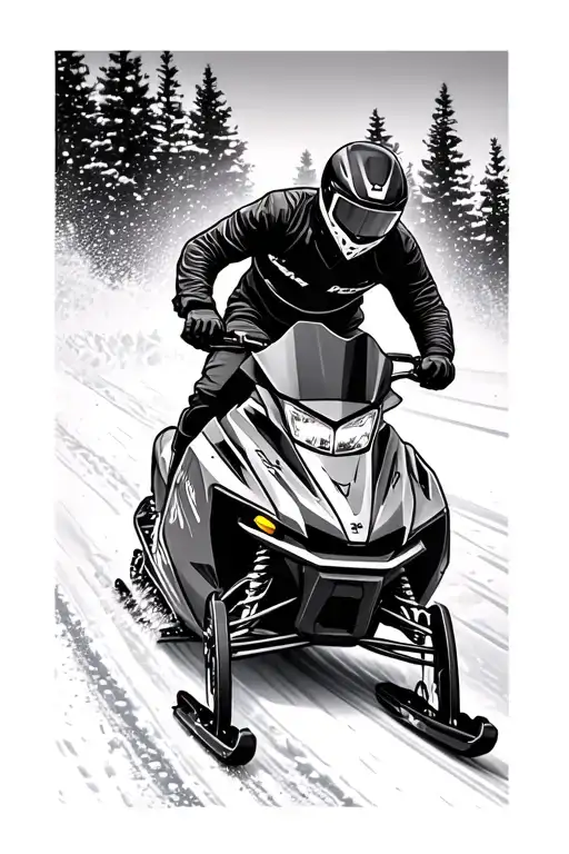 Snowmobile racing inspired tattoo tattoo design idea