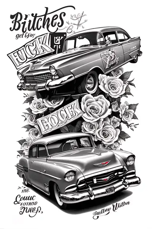 1955 Chevrolet. Louis Vuitton. fuck bitches get money. tattoo design idea