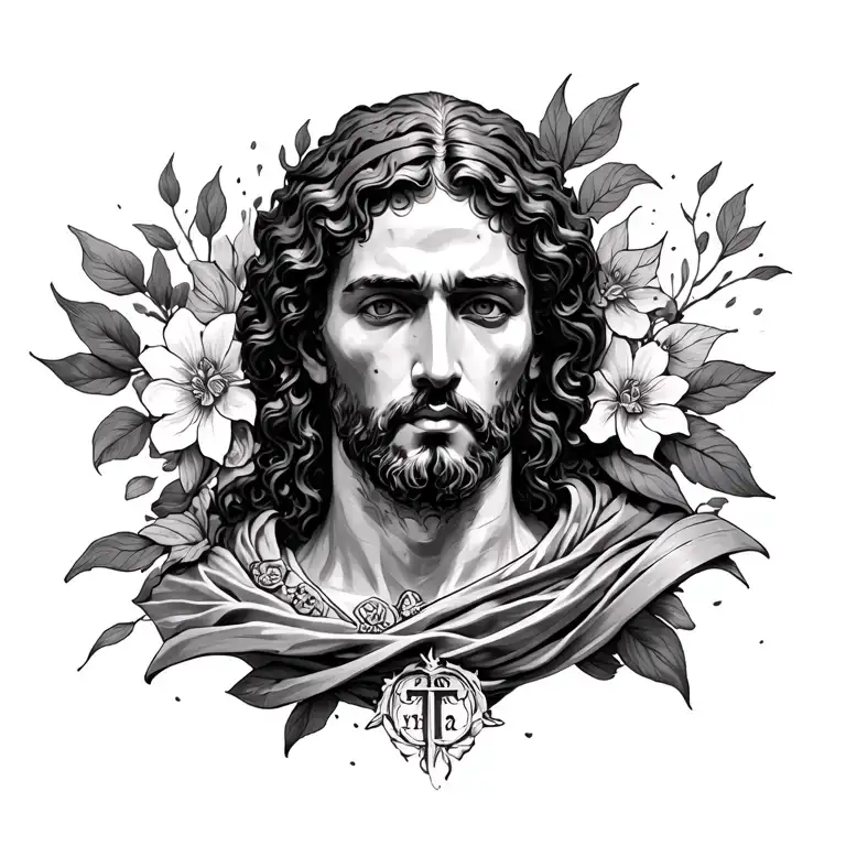 Detailed Tattoo Sketch Description for Your Artist1. Central Focus – Romans 12:17-21 (Stone-Carved Effect)&nbsp;&nbsp;&nbsp; tattoo design idea