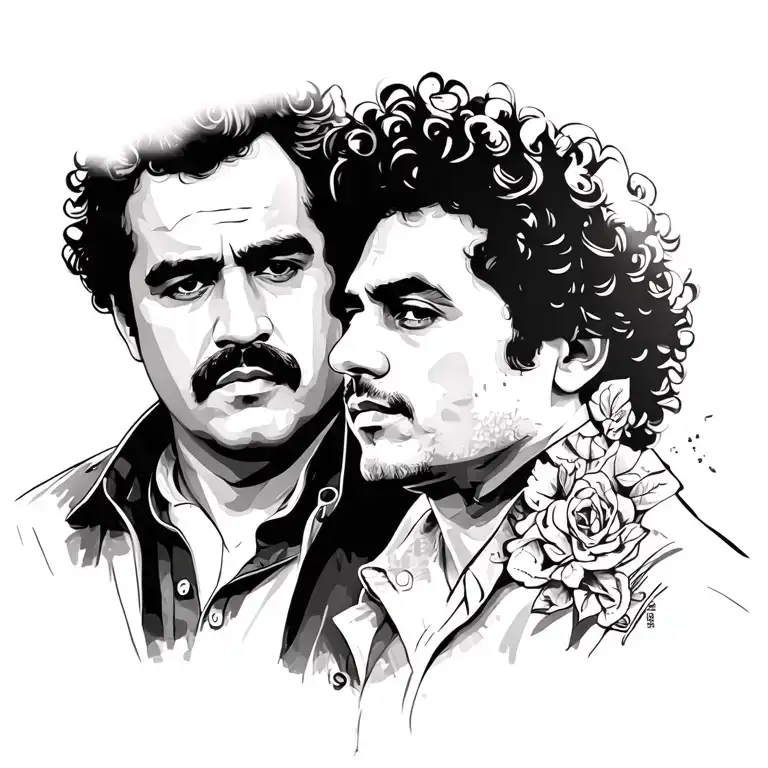 Pablo Escobar and Gustavo Cerati tattoo design idea