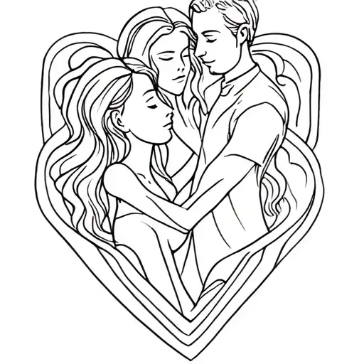 Father daughter wife tattoo design idea
