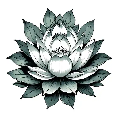 Green Tara Lotus boredome symbol tattoo design idea