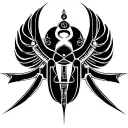 Scarab Egypt Ankh Cross tattoo design idea